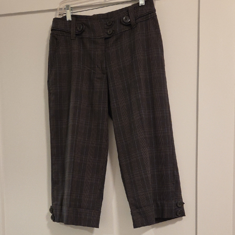 H&M Black and Gray Plaid Pants